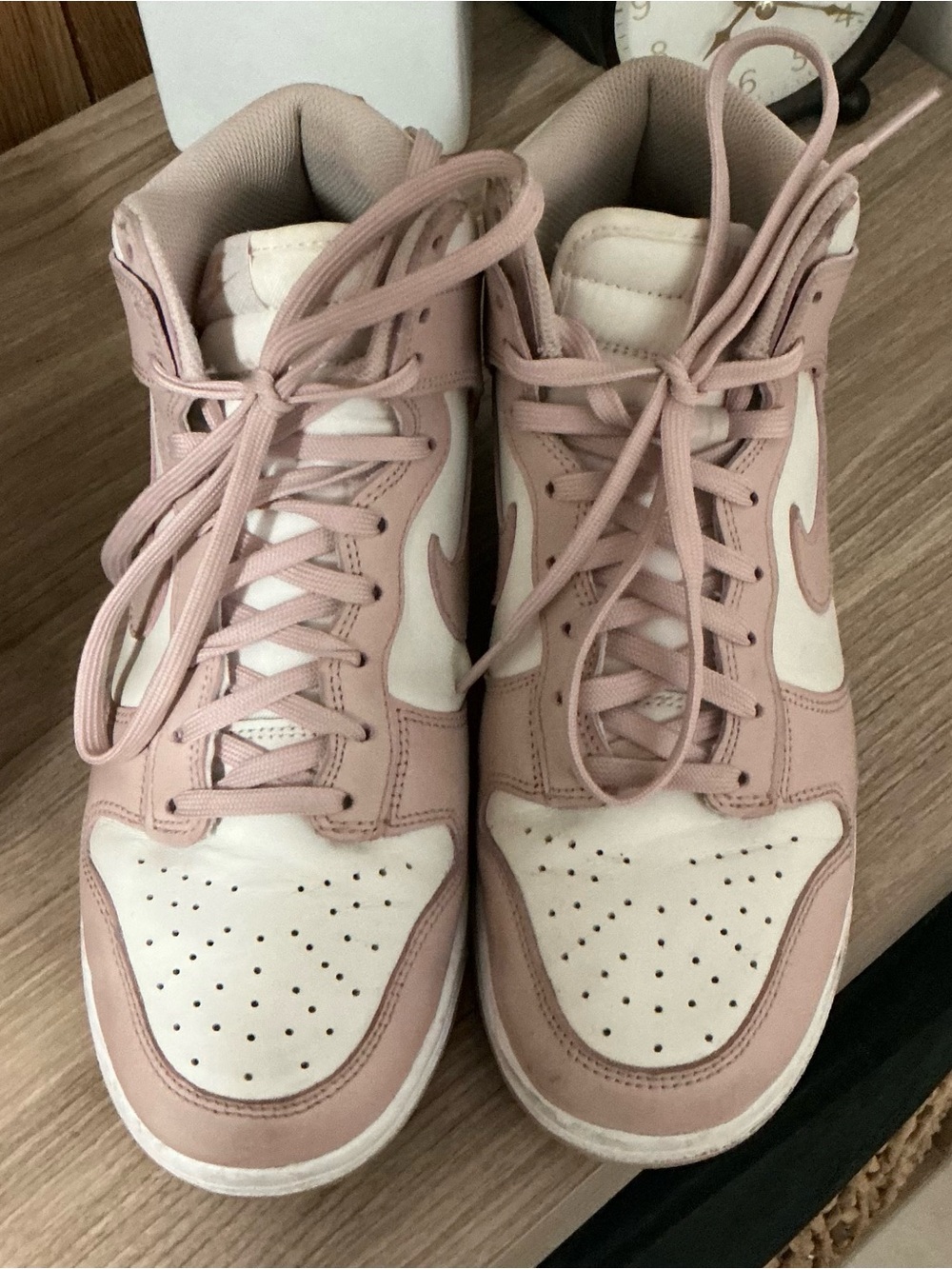 Nike Women’s High-Top Sneakers in Pink and White